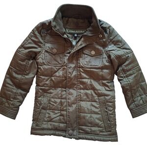 Urban Republic Quilted Puffer Jacket Boys Size 5/6 Olive Green Excellent Utility